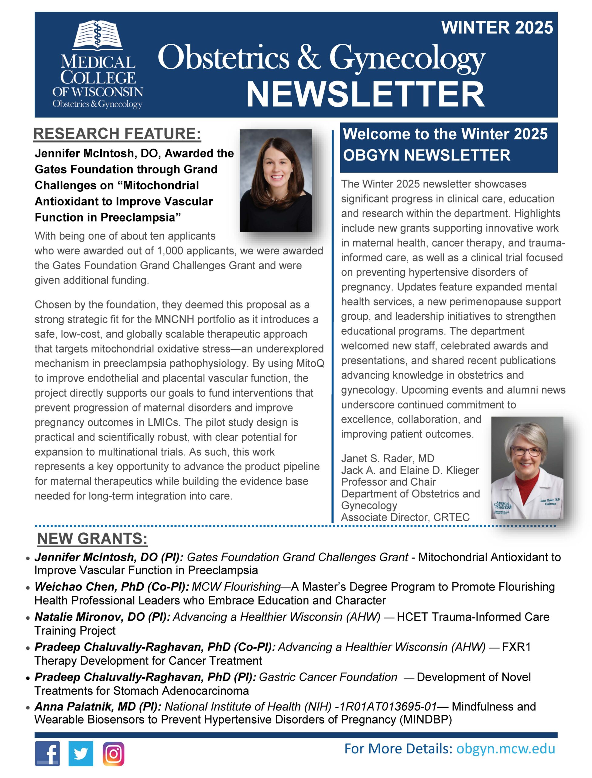 MCW Department of OBGYN Newsletter-Winter-2025-FINAL-Cover